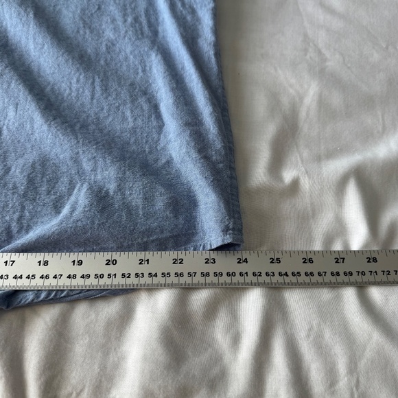 Haggar Men's LINEN Blend Chambray Short Sleeve Button Up Shirt Blue Size X-Large - Picture 12 of 13